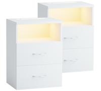 Mesita de noche Jamie set de 2 blanco 55x40x28cm
