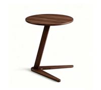Mesita de Noche Minimalista Redonda de Madera con Base en V | Estructura compacta de 40 cm, perfecta para colocar ordenadamente junto a camas y sillones en espacios reducidos