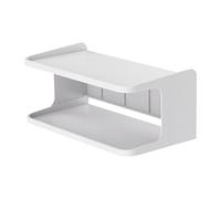 Mesita de noche montada en la pared, bandeja doble que ahorra espacio, estante de pared para baño, organizador de teléfono, gafas, control remoto en dormitorio, , cocina