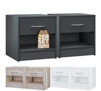 Mesita de noche set de 2 antracita 41x39x28cm