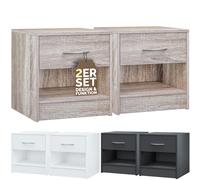 Mesita de noche set de 2 color roble 41x39x28cm