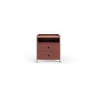 Mesita de noche terril con 2 cajones 1 hueco color terracota - conforama