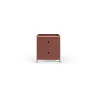 Mesita de noche terril ii con 2 cajones color terracota - conforama