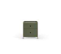 Mesita de noche terril ii con 2 cajones color verde - conforama
