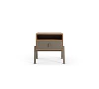 Mesita de noche thyra con 1 cajón y 1 hueco color roble y cashmer - conforama