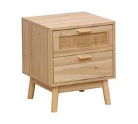 Mesita de noche trend 2 cajones natural 48x40x39 cm adec