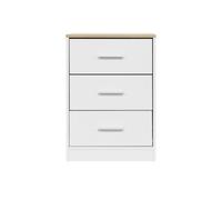 Mesita de noche yoko 3 cajones color blanco - conforama