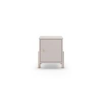 Mesita ellis 1 puerta crema y madera natural - conforama
