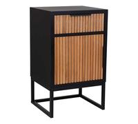 Mesita madera y metal 1 cajón y 1 puerta 42x36,5x71h cm