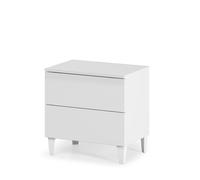 MESITA NOCHE 2 CAJONES 49X50X34 CM BLANCO BRILLO