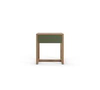 Mesita noche bore 1 cajón 50x55x38cm color roble y verde - conforama