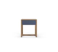 Mesita noche bore 1 cajón color roble y azul marino - conforama