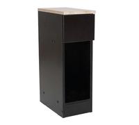 Mesita slim 60x35x20 cm negro, 1 cajón + hueco melamina para dormitorio