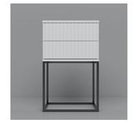 Mesita style 40cm dos cajones lacados blanco - conforama