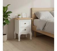 vidaXL Mesitas de noche 2 unidades MDF 35x30x49 cm blanco y marrón