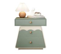 Mesitas de noche Gabinete de almacenamiento madera maciza color crema | Mesa de almacenamiento sencilla for la cabecera del dormitorio en casa(Green,XXL)