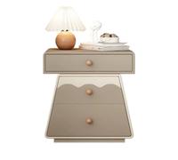 Mesitas de noche Gabinete de almacenamiento madera maciza color crema | Mesa de almacenamiento sencilla for la cabecera del dormitorio en casa(Grey,XXL)