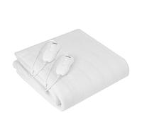 Mesko MS7420 Calienta Camas Eléctrico Doble 150 x 160 cm, Cama Matrimonio, 3 Niveles Temperatura, Lavable, Forro Polar, Calefacción Cama, Protección contra Sobrecalentamiento, Blanco, 120W