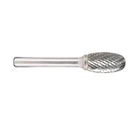 Metabo 4007430228499 628373000-Fresa con Cabeza elíptica dentado en Cruz 8 x 60 mm Longitud Trabajo 15 mm vástago de 6 mm, 0 V, Negro