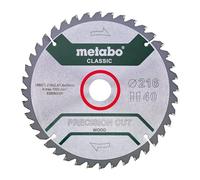 Metabo Hoja de sierra Metal Duro HW/CT Precision Cut 216x30 mm, 48 dientes WZ, 5° neg