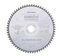 Metabo Hoja de sierra para aluminio MKS Aluminium Cut Prof 216x30 mm Z58 FZ/TZ 5º negativo