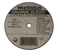Metabo 655328000 - Paquete de 5 ruedas originales Slicer® de 4 pulgadas, tipo 1, 4 x 1/16 x 3/8 pulgadas, A60TZ, óxido de aluminio, muy rápido y flexible, acero, acero inoxidable