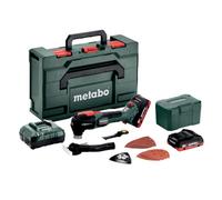 Metabo - Amoladora múltiple oscilante AKU de 18 V con accesorios, 2 baterías LiHD de 4,0 Ah, cargador 613088800
