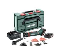 Metabo - Amoladora multiusos oscilante inalámbrica de 18 V con accesorios, 2 baterías LiPower de 2,0 Ah, cargador 613021510