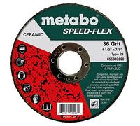 Metabo - Aplicación: Acero/Acero Inoxidable - 4 1/2" Speed-Flex Cerámica grano 36, 7/8", T29 Fibra de vidrio (655833000), Speed-Flex