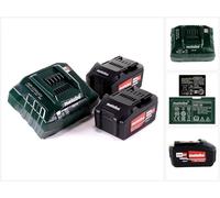 Metabo basic set 2x Li-Power batería 18 V 4.0 Ah CAS Li-Ion ( 2x 625591000 ) + cargador ASC 55 ( 627044000 )