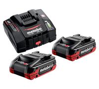 Metabo basic set 2x LiHDX batería 18 V 4,0 Ah ( 2x 624974000 ) + cargador ASC 290 ( 627370000 )