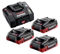 Metabo basic set 3x LiHDX batería 18 V 4,0 Ah ( 3x 624974000 ) + cargador ASC 290 ( 627370000 )