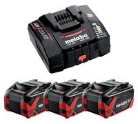 Metabo basic set 3x LiHDX batería 18 V 8,0 Ah ( 3x 624975000 ) + cargador ASC 290 ( 627370000 )
