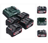 Metabo basic set 4x Li-Power batería 18 V 4.0 Ah CAS Li-Ion ( 4x 625027000 ) + ASC 145 cargador rápido ( 627378000 )