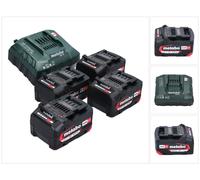 Metabo basic set 4x Li-Power batería 18 V 4.0 Ah CAS Li-Ion ( 4x 625027000 ) + cargador ASC 55 ( 627044000 )