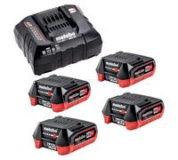 Metabo basic set 4x LiHD batería 12 V 4,0 Ah ( 4x 625349000 ) + cargador ASC 55 ( 627044000 )