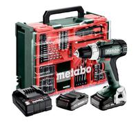 Metabo BS 614051710 - Taladro atornillador inalámbrico (18 L, batería y caja de plástico, 2 baterías LiPOWER 18 V 2 Ah, diámetro de perforación 13 mm/36 mm, peso 1,6 kg)