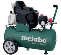 metabo Compresor de Aire Basic 250-24 W, Motor de 1,5 kW y Caldera de 24 l | Capacidad de aspiración 200 l/min, presión de 8 bar, protección contra sobrecarga, 2850 rpm y cable de 1,5 m