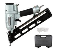 Metabo HPT Clavadora de acabado, calibre 15, neumática, en ángulo, clavos de acabado de 1-1/4 pulgadas hasta 2-1/2 pulgadas, plumero de aire integrado, interruptor de accionamiento selectivo (NT65MA4)
