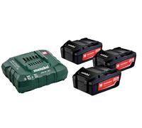 Metabo juego de 3 baterías y cargador 18 v 5,2 ah, baterías de iones