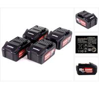 Metabo juego de baterías 4x Li-Power batería 18 V 4,0 Ah CAS Li-Ion ( 4x 625591000 ) con indicador del nivel de carga