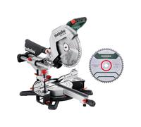 Metabo KGS 305 M 613305900 - Set de sierra ingletadora y tronzadora con Precision Cut Line, 305 mm, 2ª hoja de sierra de carburo y función de tracción, cable de 2 m