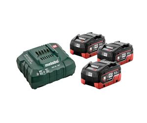 metabo Kit básico de 3 baterías LiHD 5,5 Ah - 685074000 - Kit de batería para una carga eficiente y rápida - Incluye baterías de 18 V y cargador