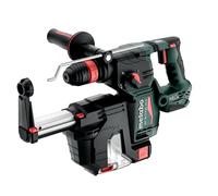 metabo Martillo combinado inalámbrico KH 18 LTX BL 24 Q Set ISA - 18 V, 2,2 J energía de impacto, diámetro de perforación de 24 mm en hormigón - SDS-plus con aspiración, motor sin escobillas, ideal