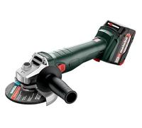 Metabo Mini Amoladora a Batería W 18 7-125 (18 V, Ø del Disco 125 mm, 8500 rpm, Sistema de Arranque Suave Softstart, Incluye 2 Baterías Li Power de 4.0 Ah + Cargador)
