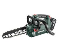 metabo Motosierra eléctrica MS 18 LTX BL 25 - 18 V, CAS, 25 cm Oregon SpeedCut Nano - Sin escobillas, interruptor de seguridad, parada rápida de cadena, motosierra ligera y compacta para el cuidado de