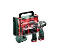 Metabo PowerMaxx BS Basic Set 600080710 Taladro inalámbrico Li-Ion 12 V 2 Ah + 2 baterías, + cargador, escobillas