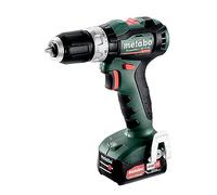 Metabo PowerMaxx SB 12 BL 601046500 - Taladro atornillador de impacto inalámbrico (12 V, 2 x 2 Ah, cargador de batería de litio SC 30 - metaBOX 118, con gancho para cinturón)