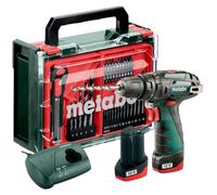 Metabo PowerMaxx SB Basic Set, Taladro con empuñadura tipo pistola, con sistema de sujeción rápida, color , verde y rojo, 1 cm, 1400 revoluciones por minuto, 1,8 cm