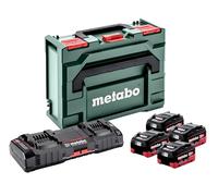 Metabo Set Básico 4X LiHD 5,5 Ah con Cargador Rápido Duo ASC 145 para Máximo Rendimiento - Compatible 18V Herramientas Eléctricas